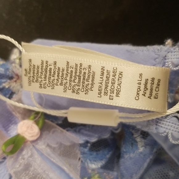 💕FOR LOVE AND LEMONS💕 Bell Bow Underwire Bra ~ Blue 38C NWT - Picture 16 of 16